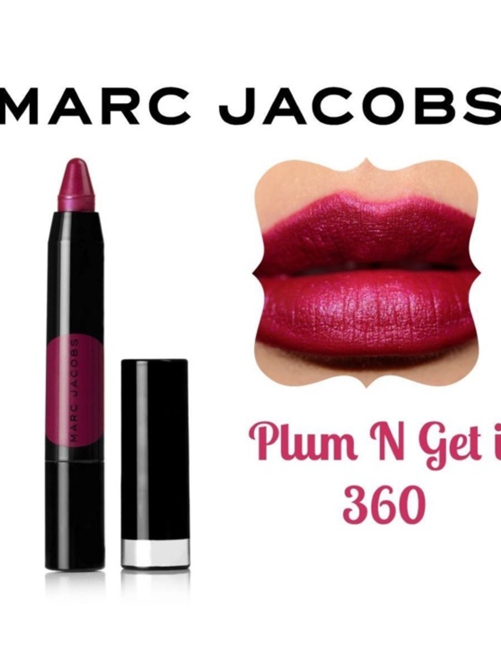 NEW Marc Jacobs Plum N Get It #360 Liquid Lip Crayon Dark Berry NWOB